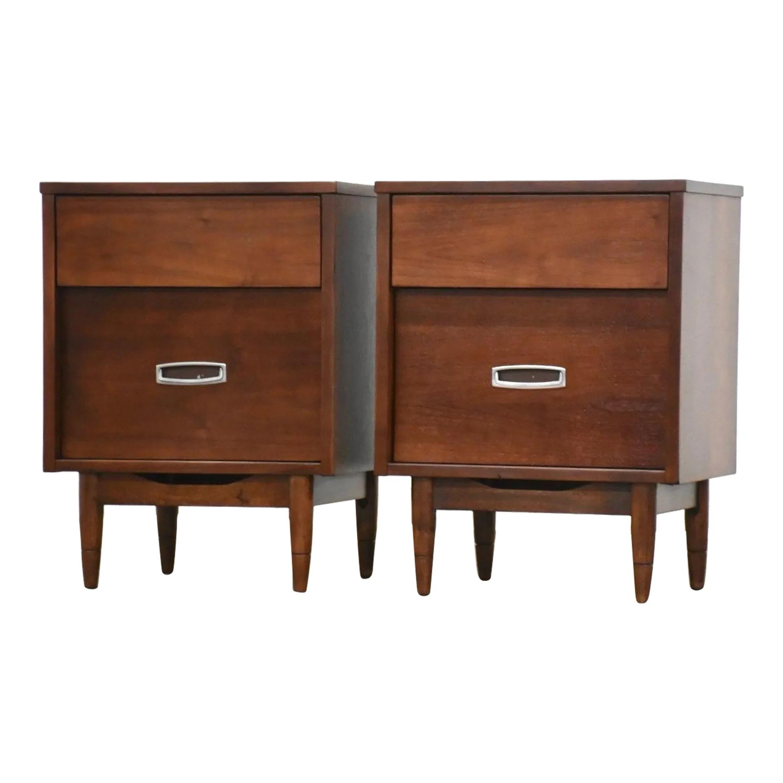 Mid-Century Modern Walnut Nightstands by Hooker Pair (1 of 7)