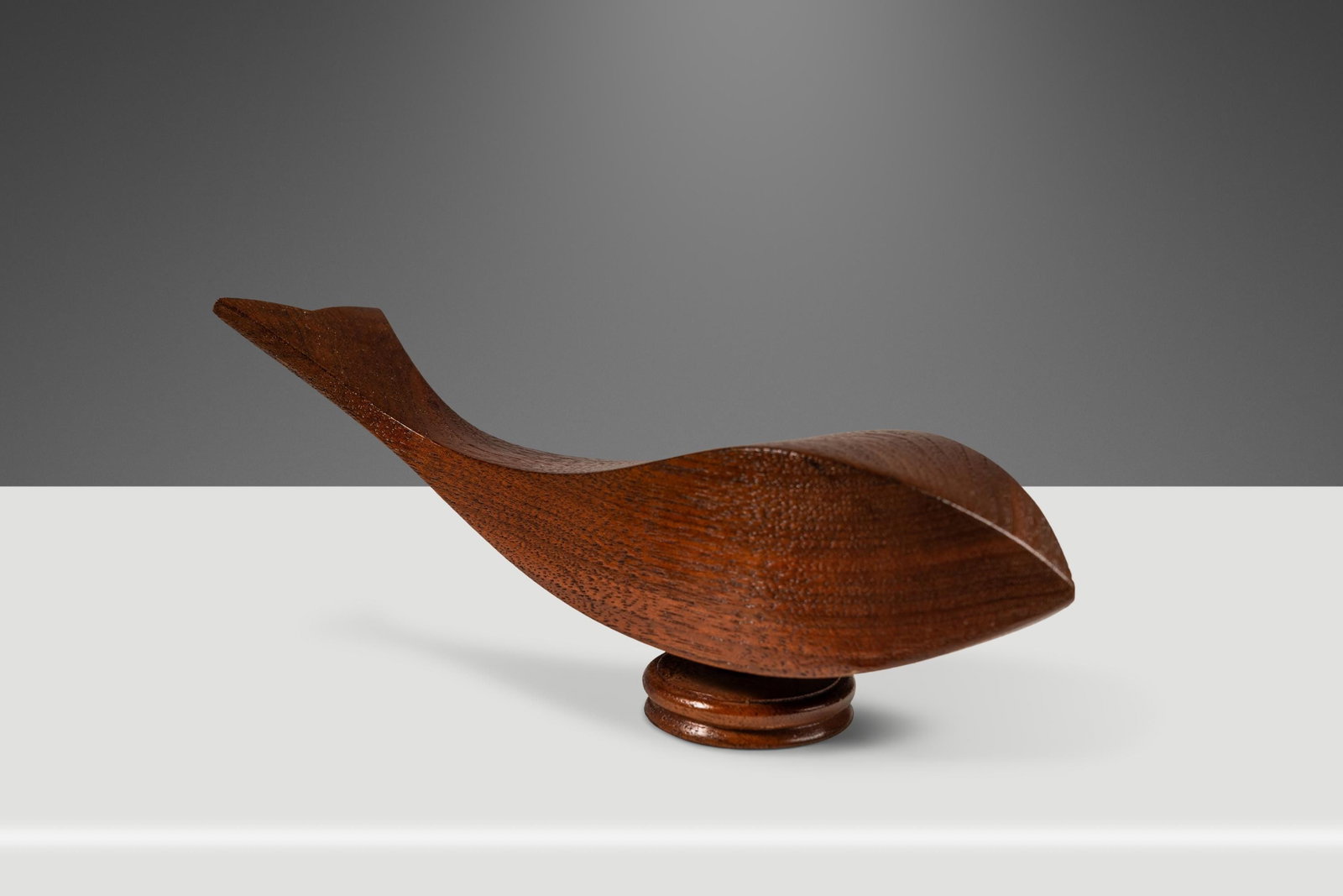 Mid-Century Modern Hand-Carved Teak Fish Whale Sculpture USA 1960s (1 of 10)