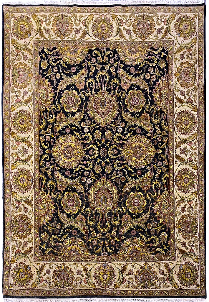 8 x 10.4 Quality Jaipour Handmade Area Rug in Black Wool: 8 x 10.4 Quality Jaipour Handmade Area Rug in Black Wool Free continental US Shipping Introducing the exquisite 8' x 10.4' Quality Jaipour Rug, a luxurious addition to your home that beautifully merge