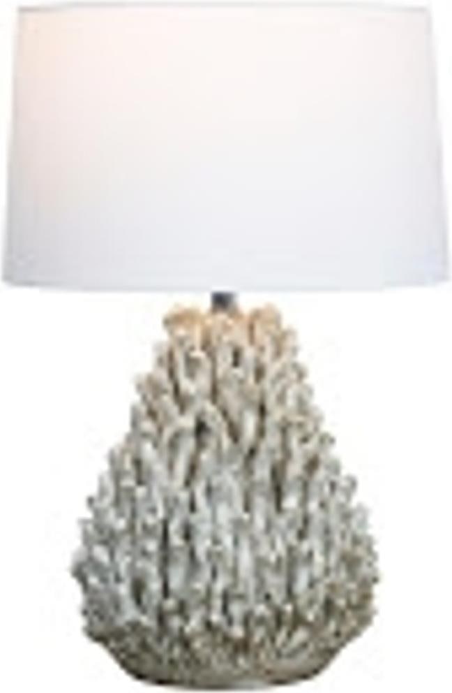 Handmade White Anemone Table Lamp 23 Inches (1 of 2)