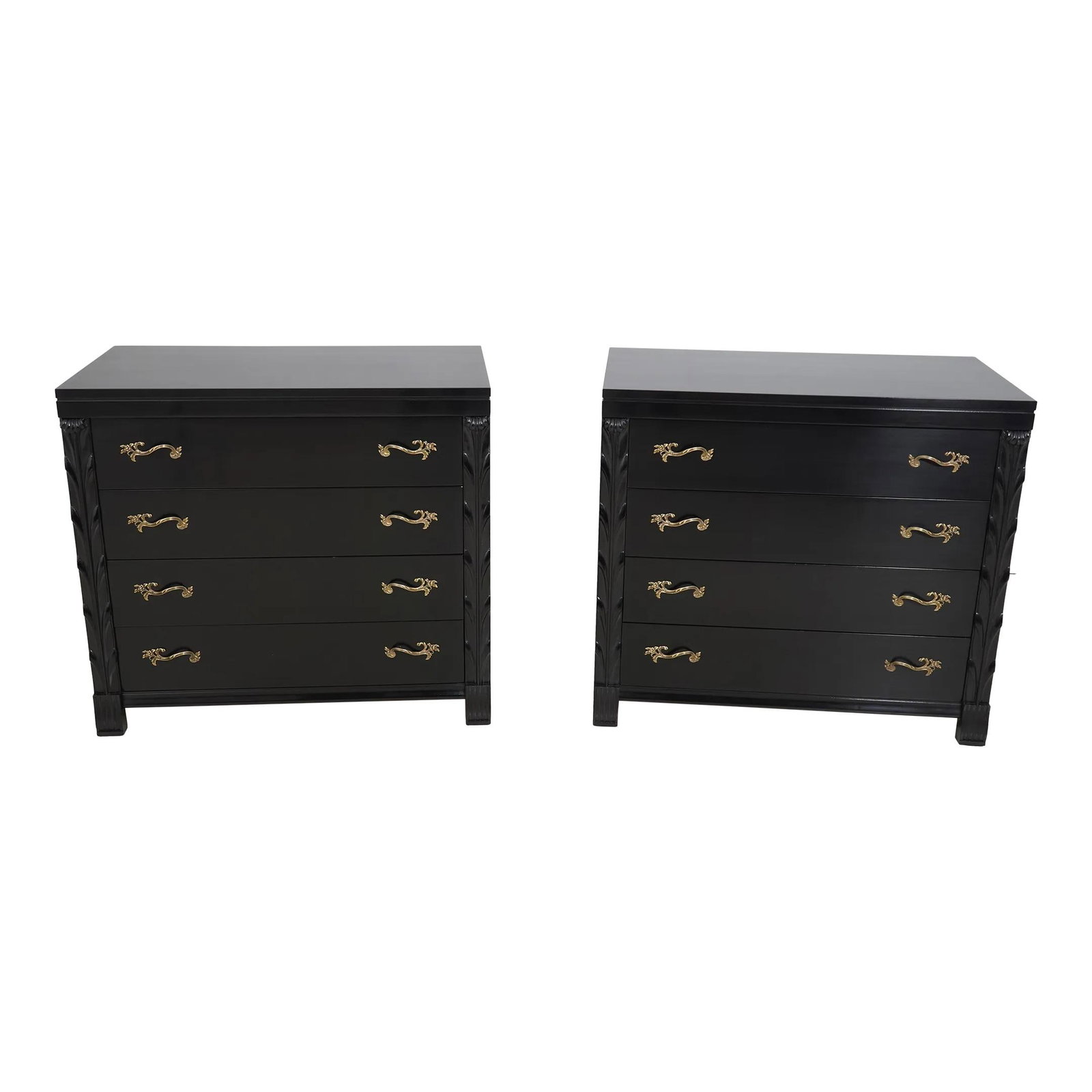 Stunning Pair of John Stuart Mid Century Modern Black Chests (1 of 10)