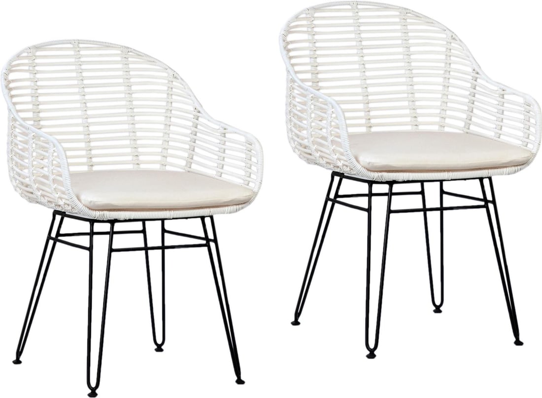 Chic Outdoor Black and White Niles Dining Chair Set (1 of 3)