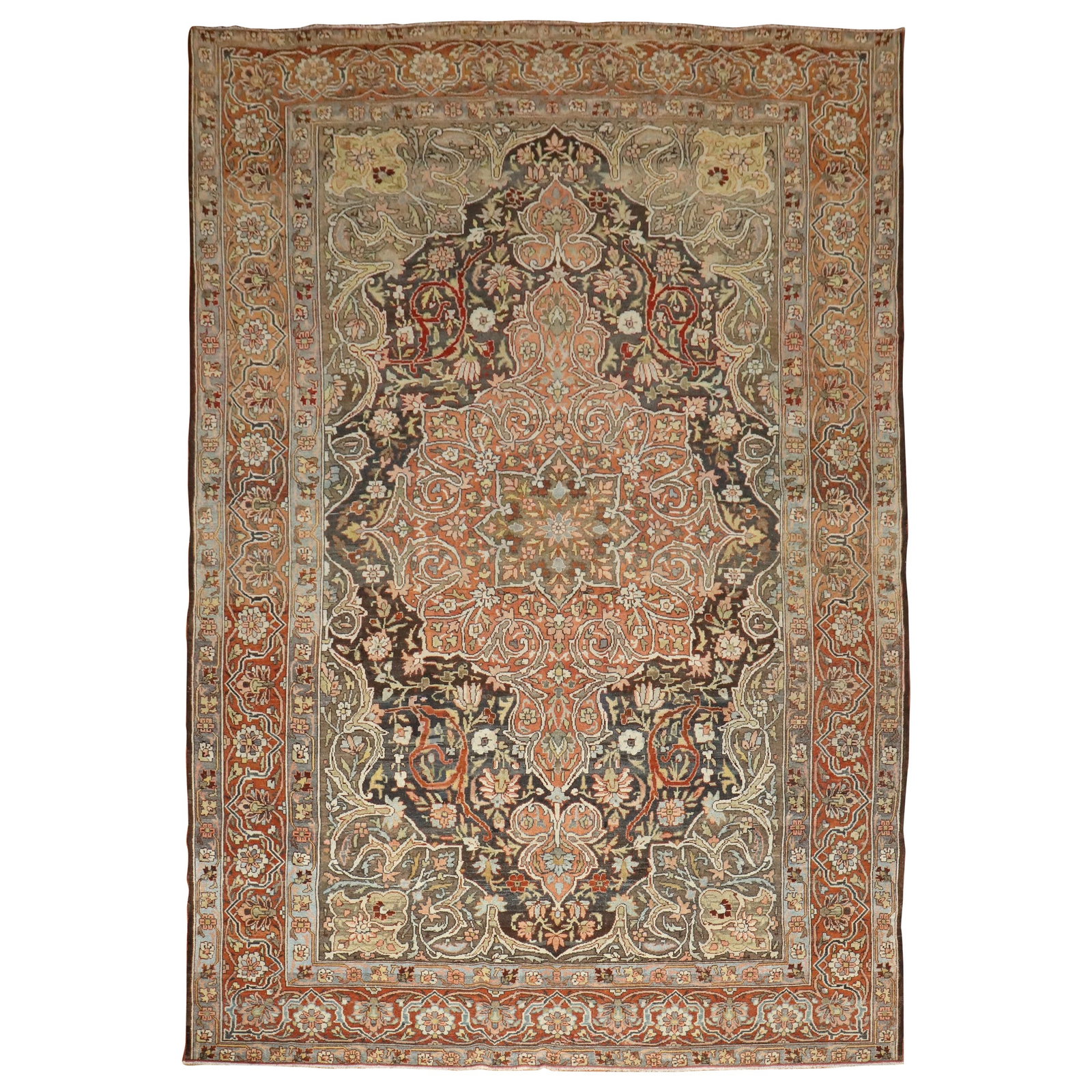 Antique Persian Bakhtiari Serapi Rug Hand-Knotted Wool 97 x 139 in (1 of 8)