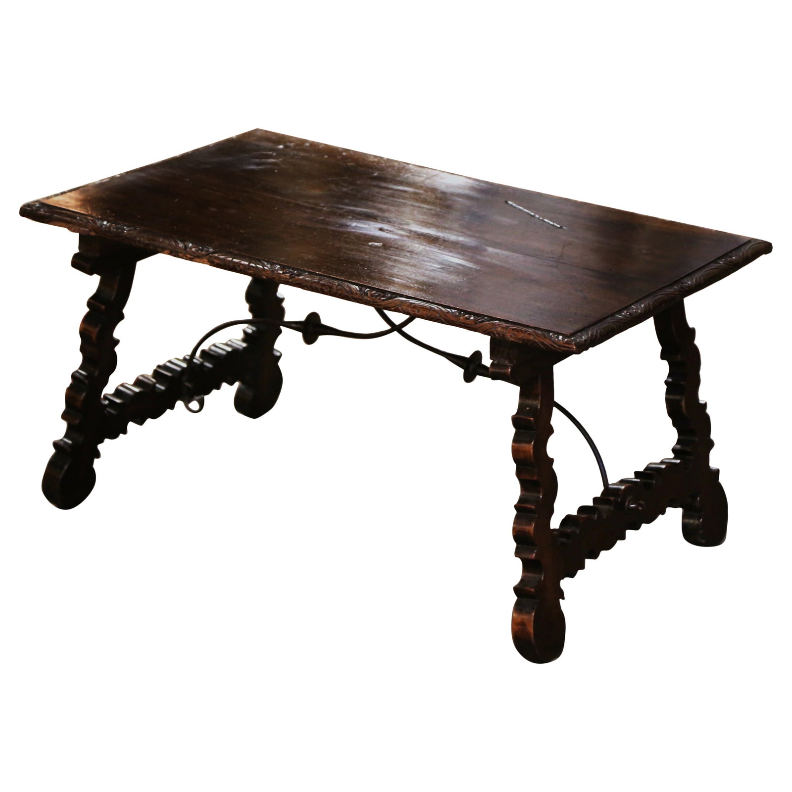 18th Century Spanish Baroque Walnut Coffee Table Louis XIII Style (1 of 12)