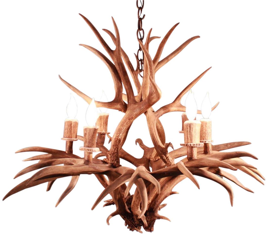 Customizable Sunbleached Mule Deer Antler Chandelier 28H 36W 36D (1 of 4)