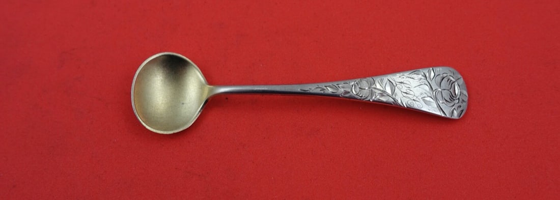 Gorham Jac Rose Sterling Silver Gold Washed Master Salt Spoon 3.5" (1 of 2)