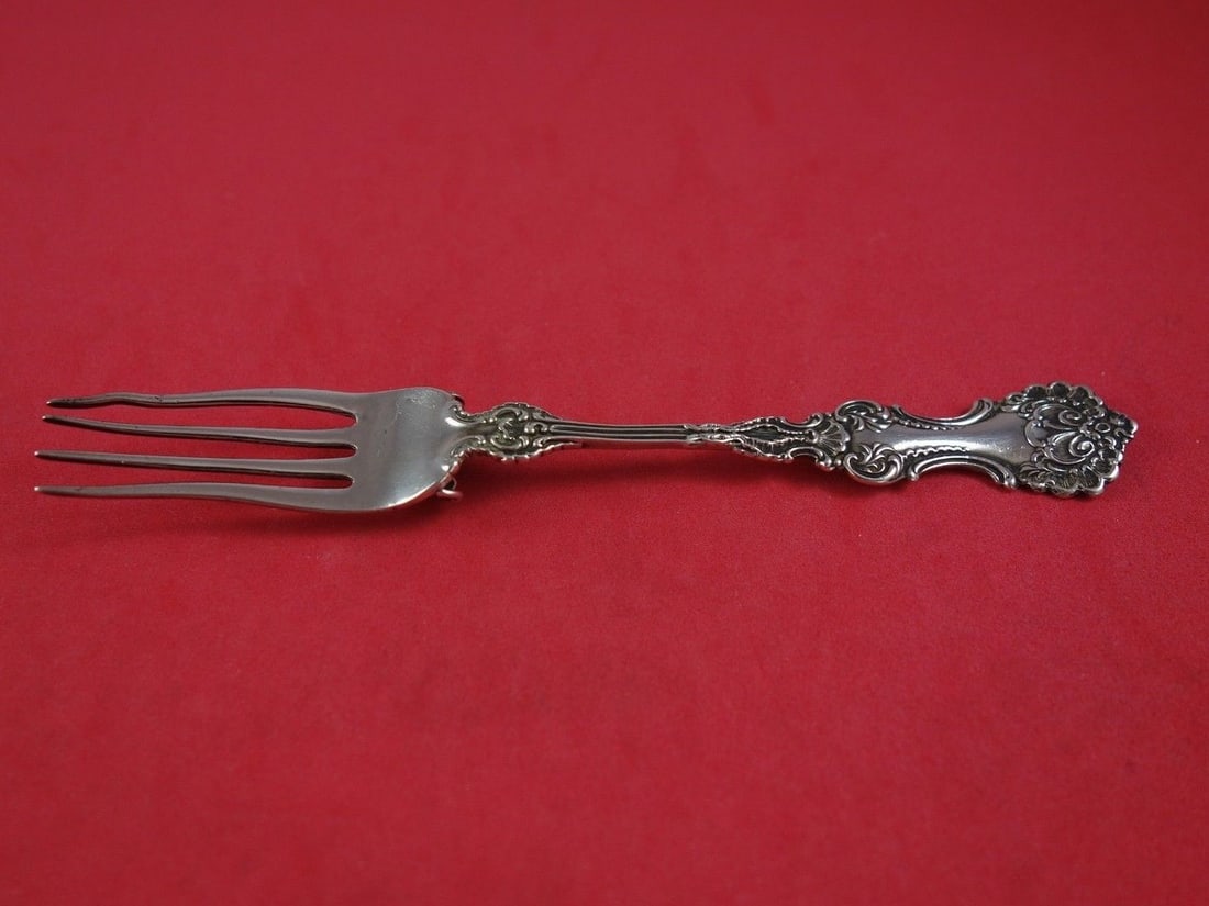 Whiting Pompadour Sterling Silver Breakfast Fork with Rest 5.5" Antique (1 of 2)