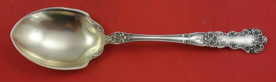 Gorham Buttercup Sterling Silver Salad Serving Spoon Gold Wash 10.25 In (1 of 2)