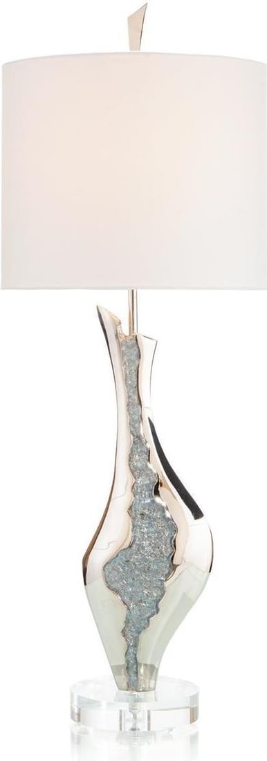 John-Richard Geode Table Lamp with Marble Base 39H Nickel Finish (1 of 2)