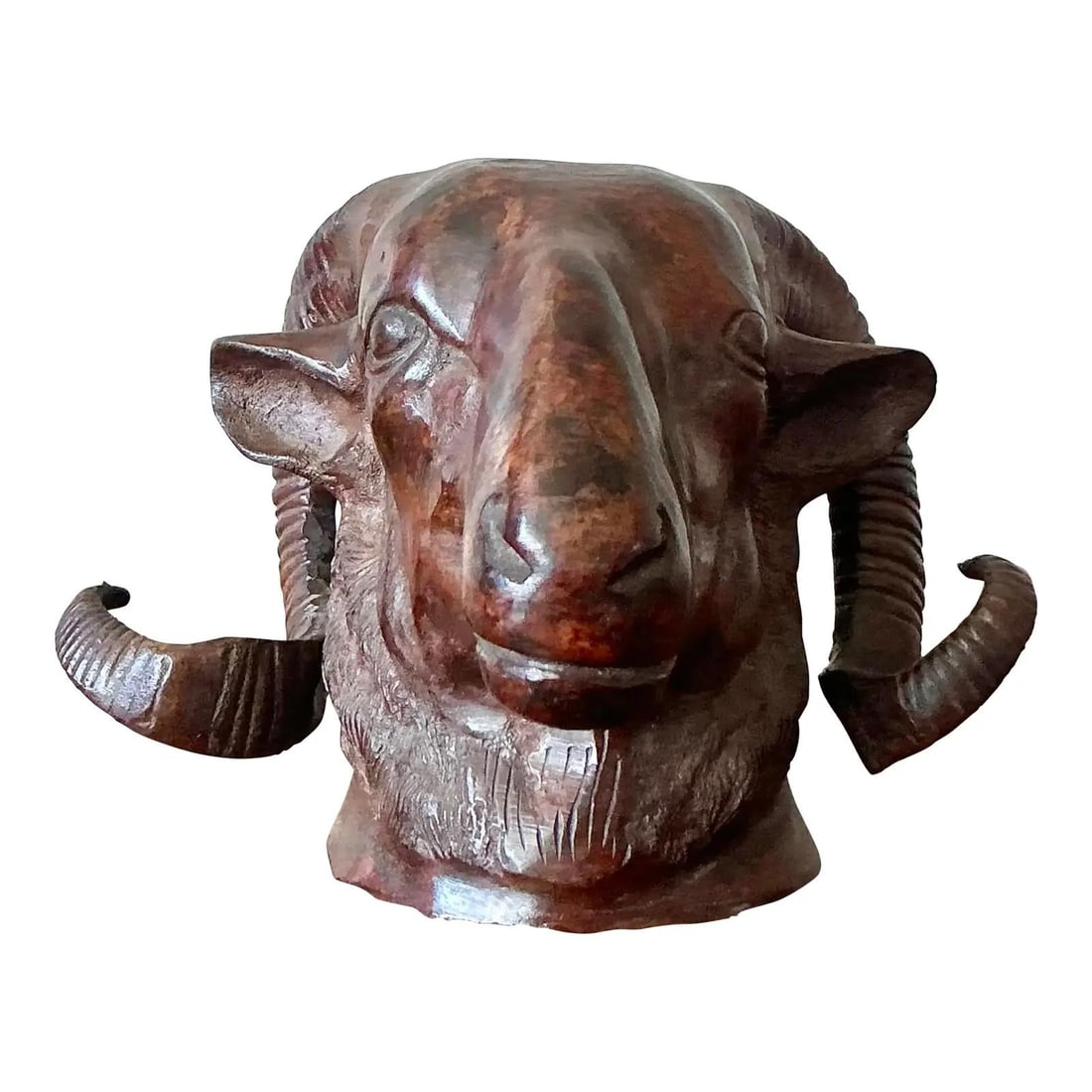 Cast Bronze Ram Sculpture with Bohemian Rustic Appeal (1 of 10)