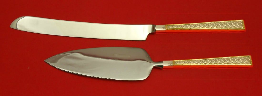 Golden Tradewinds Sterling Silver Wedding Cake Set 2pc by International Silver (1 of 1)