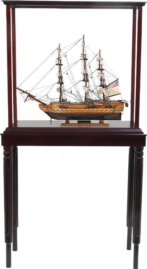Handcrafted USS Constitution Display Case Dark Mahogany Finish (1 of 1)