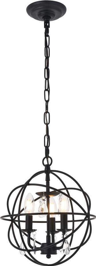 Elegant Lighting Wallace 3-Light Pendant Crystal Accents Mid-Century Modern: Elegant Lighting Wallace 3-Light Pendant Crystal Accents Mid-Century Modern Illuminate your space with the elegant Wallace 3-Light Pendant, designed in a charming antique or vintage style. This pendan