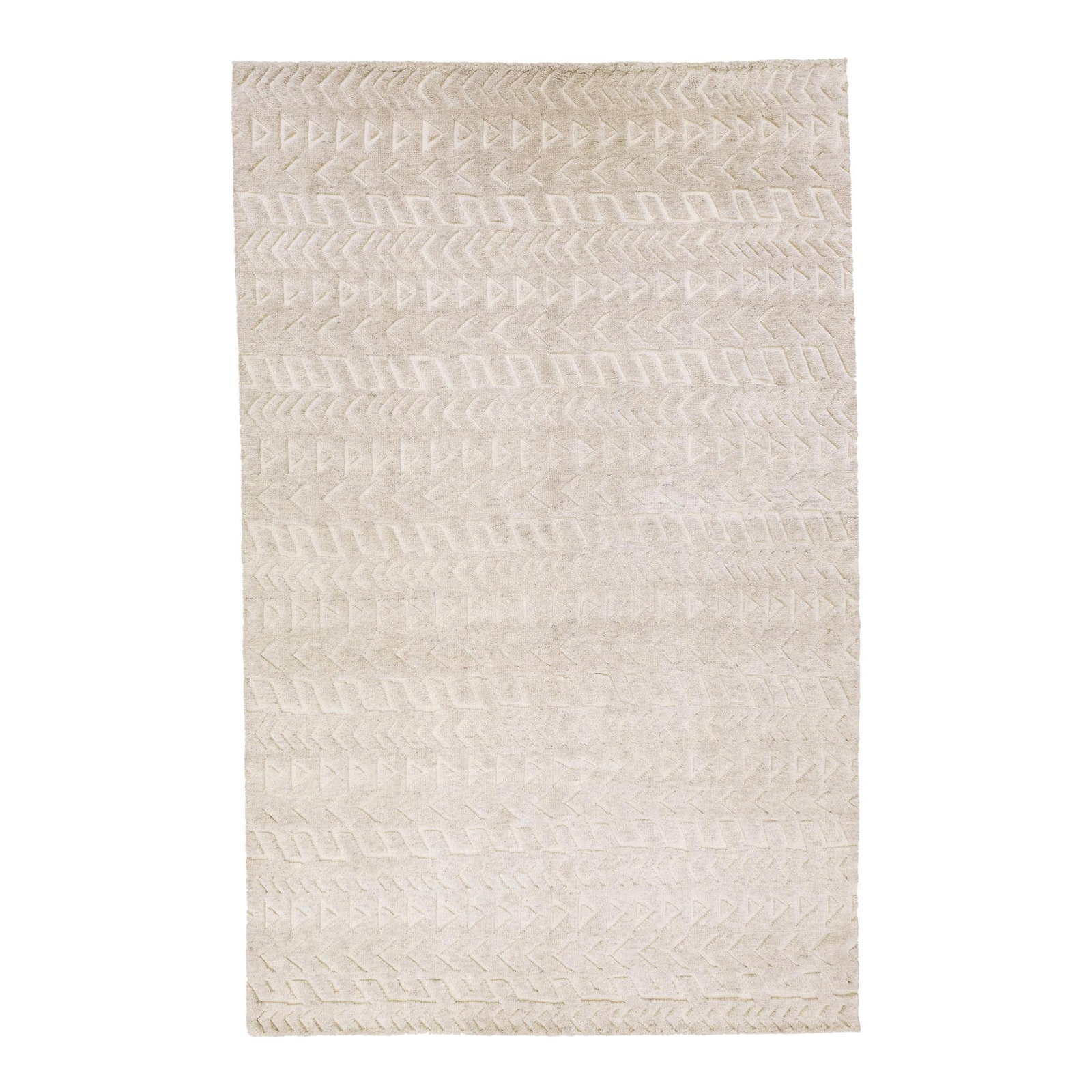 Contemporary Handmade Beige Wool Moroccan Rug 8'1" x 12'10" Geometric Design (1 of 10)