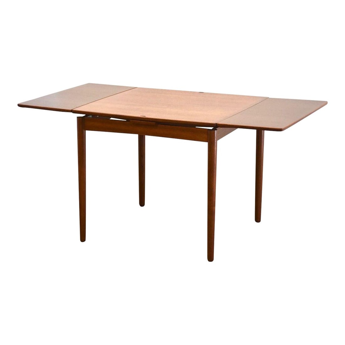 Danish Modern Teak Dining Table with Reversible Black Vinyl Top (1 of 9)