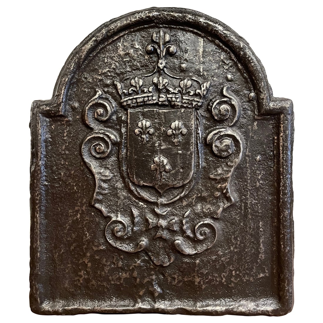 18th Century Iron Fireback Royal Coat of Arms France Aesthetic Movement (1 of 9)