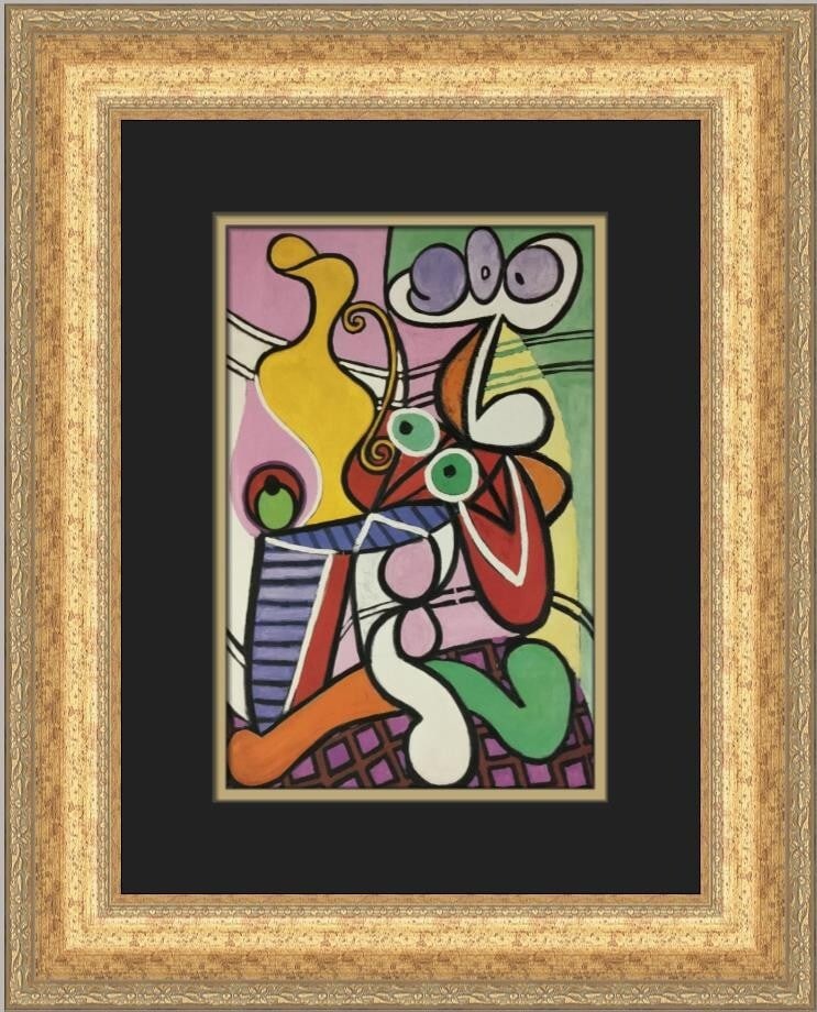 Pablo Picasso Still Life on a Pedestal Table Custom Framed Print 18x16 (1 of 2)