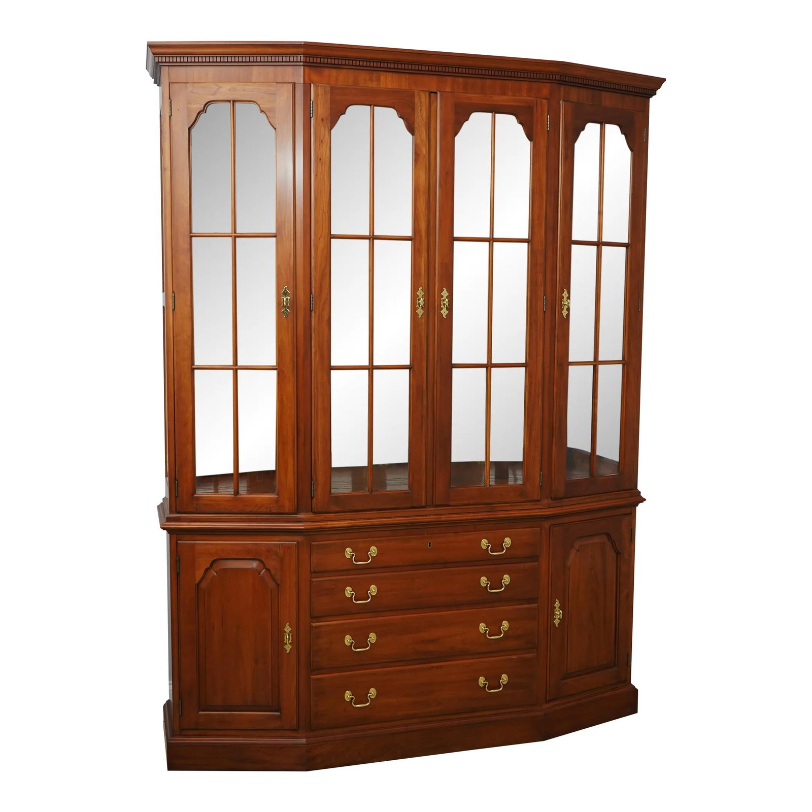 Henkel Harris Cherry China Cabinet Distressed Finish Lighted Interior (1 of 10)