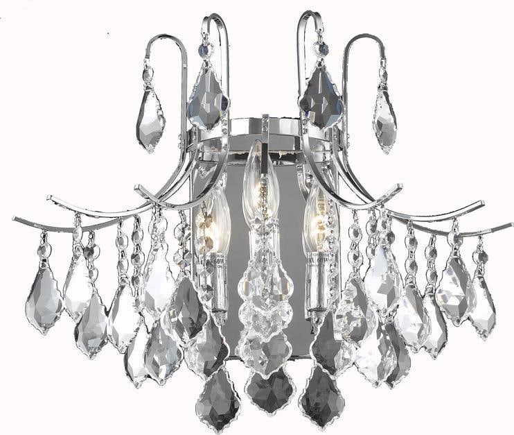Amelia Chrome Crystal Wall Sconce 3 Lights UL-Listed Elegant Lighting: Amelia Chrome Crystal Wall Sconce 3 Lights UL-Listed Elegant Lighting Illuminate your space with the Amelia Chrome Crystal Wall Sconce, featuring a contemporary transitional style. This elegant sconce