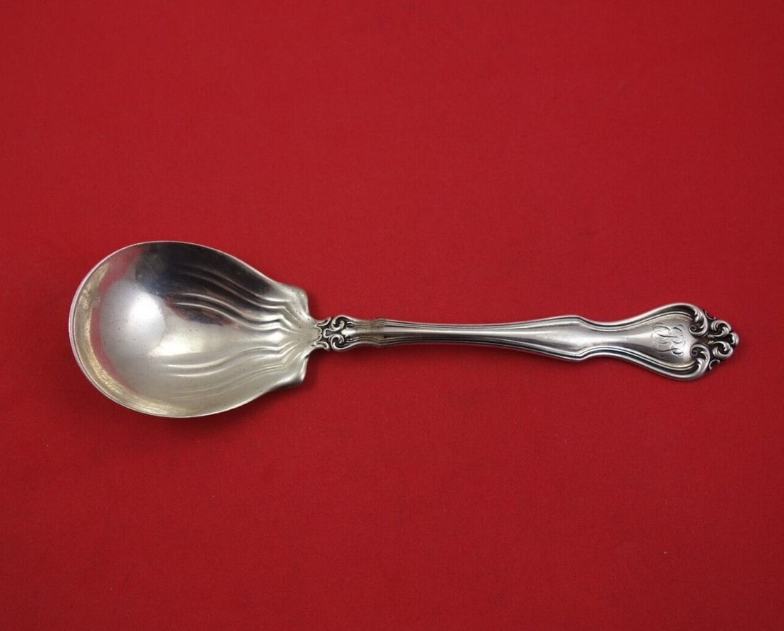 Hampton by Wallace Sterling Silver Preserve Spoon 7 1/8" Monogrammed (1 of 3)