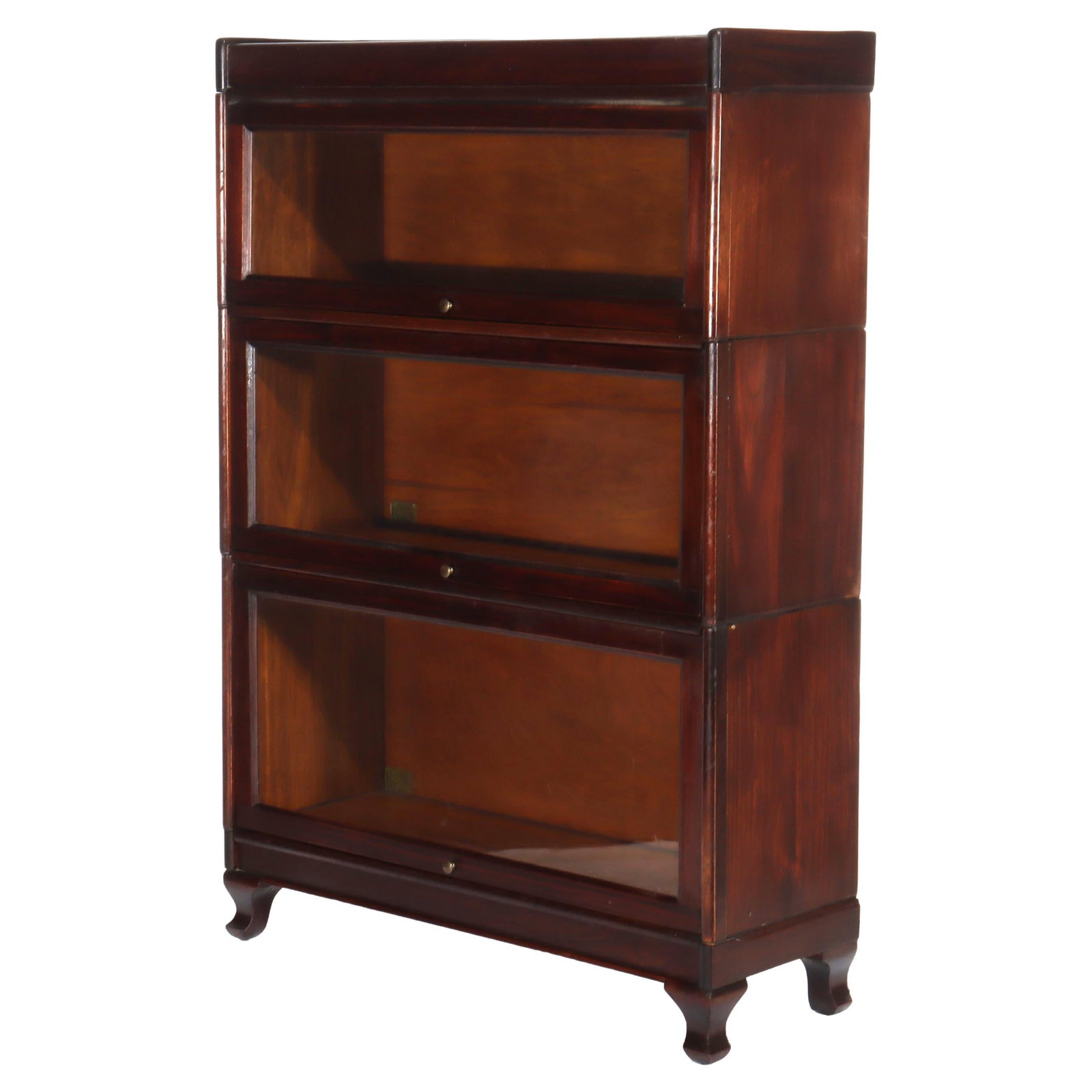 Vintage Mahogany 3-Stack Barrister Bookcase Arts and Crafts c1920 (1 of 12)
