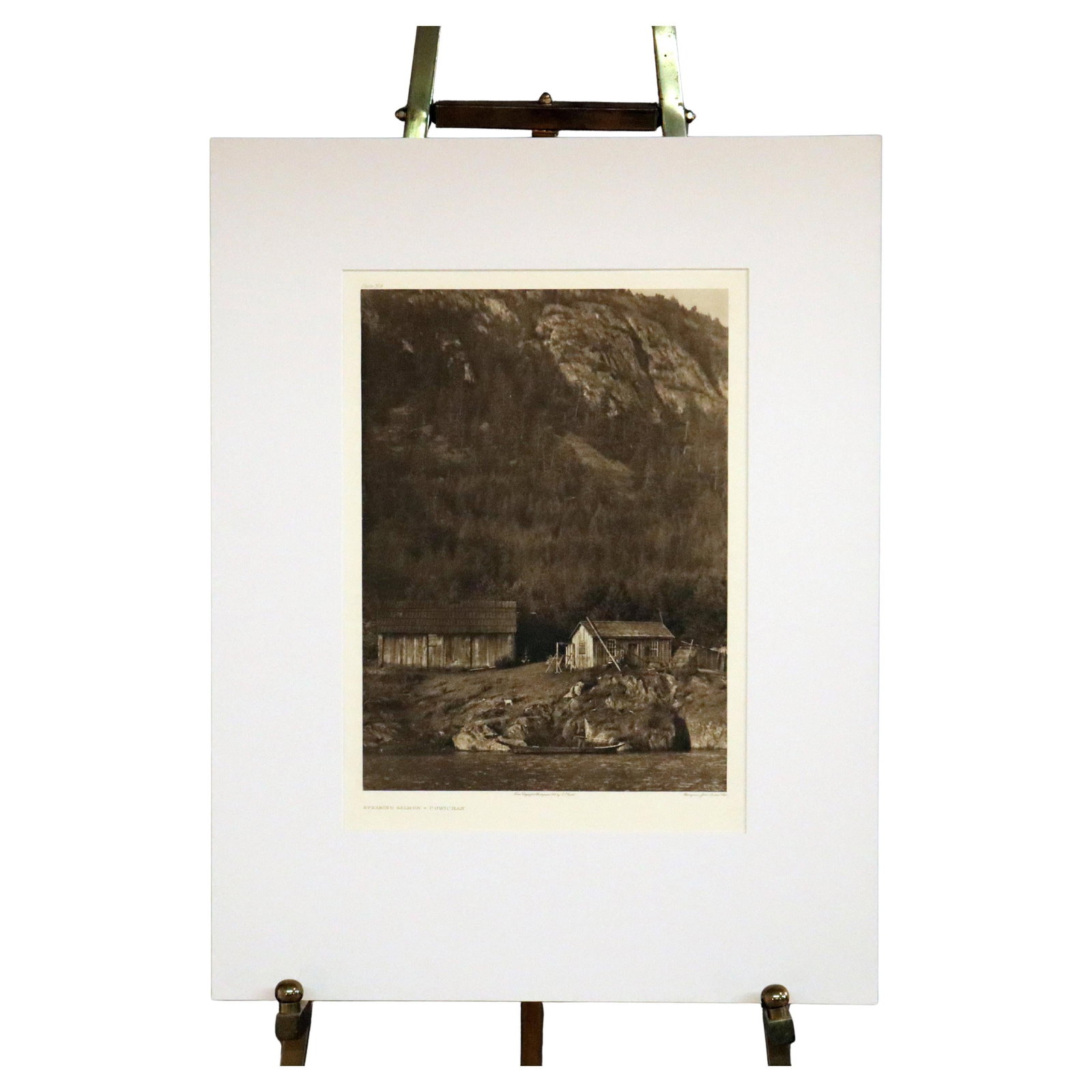 Edward S. Curtis Photogravure Spearing Salmon-Cowichan Antique Print c1912 (1 of 10)