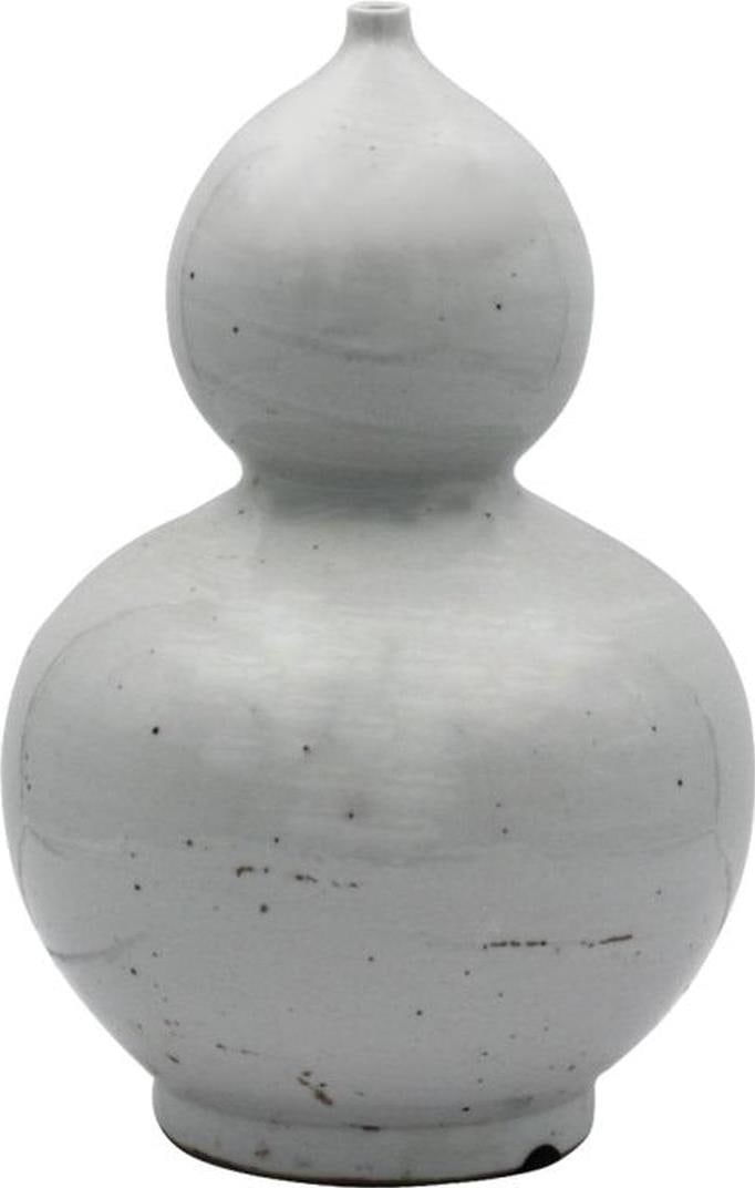 Handmade Vintage Style Ceramic Porcelain Gourd Vase 13.5H (1 of 2)