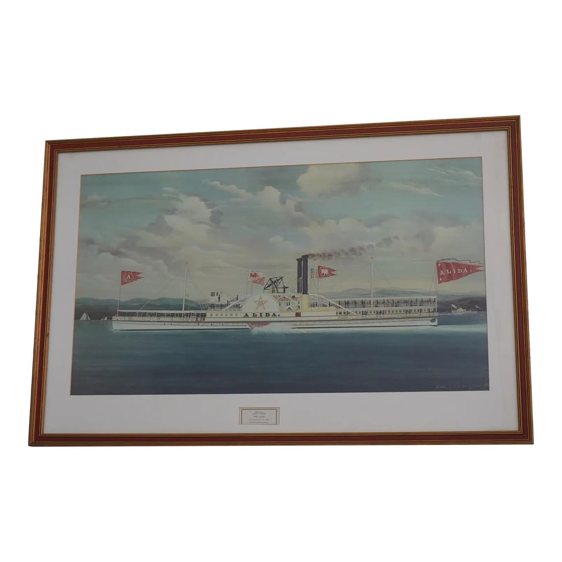 Vintage James Bard Aldia Steamship Framed Print 1868 Artwork (1 of 10)