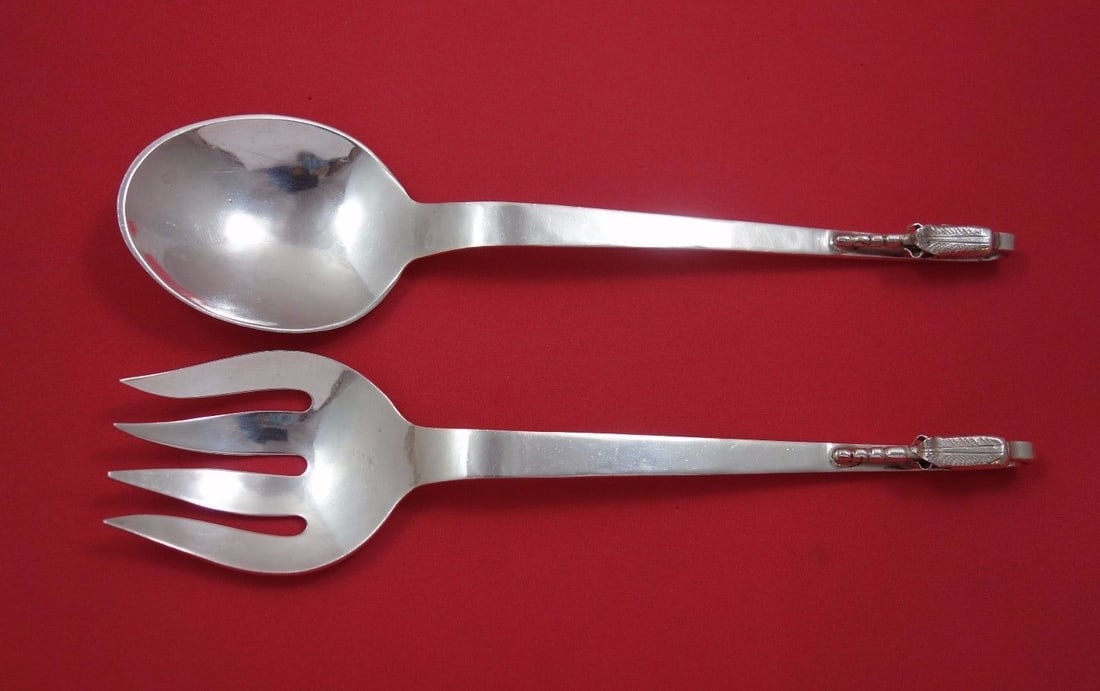 Blossom Sterling Silver Salad Serving Set 2pc 10 1/4in 8.6ozt (1 of 1)