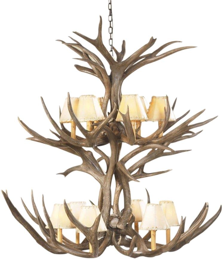 12-Light Rustic Antler Chandelier Handmade UL-Listed (1 of 4)