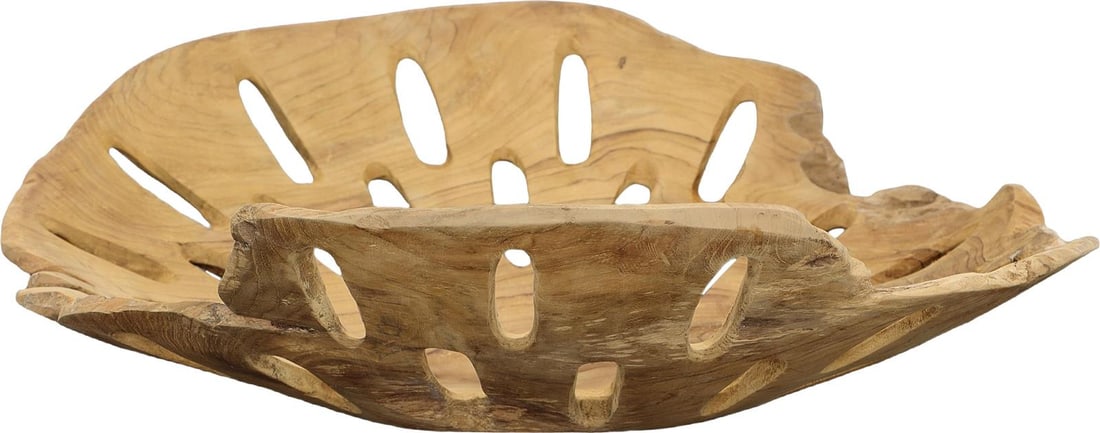 Natural Teak Trevin Cream Bowl 19 Inch Home Decor (1 of 2)