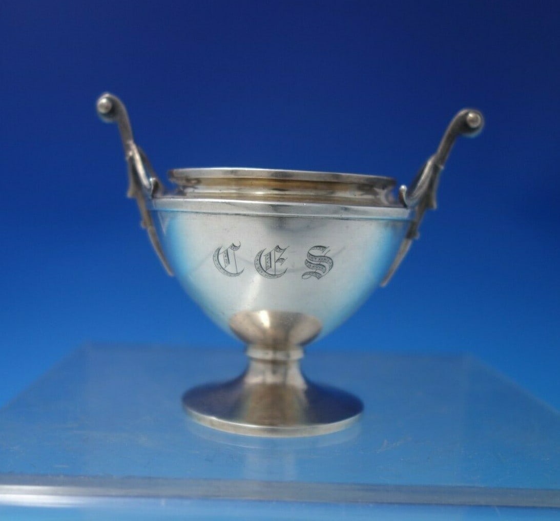 Gorham Lotus Sterling Silver Salt Dip Master 1870 Monogrammed (1 of 8)