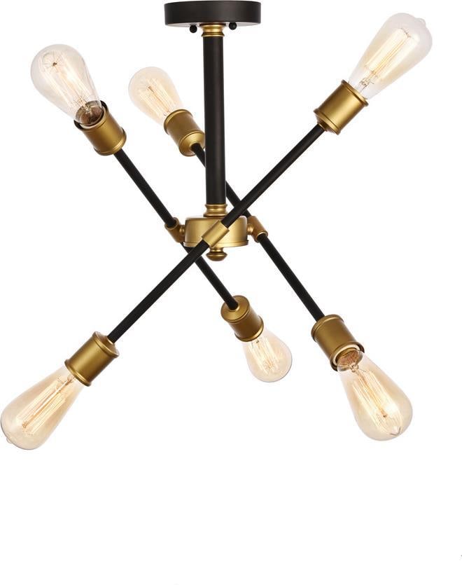 Elegant Lighting Axel Transitional Brass Flushmount Ceiling Light (1 of 1)