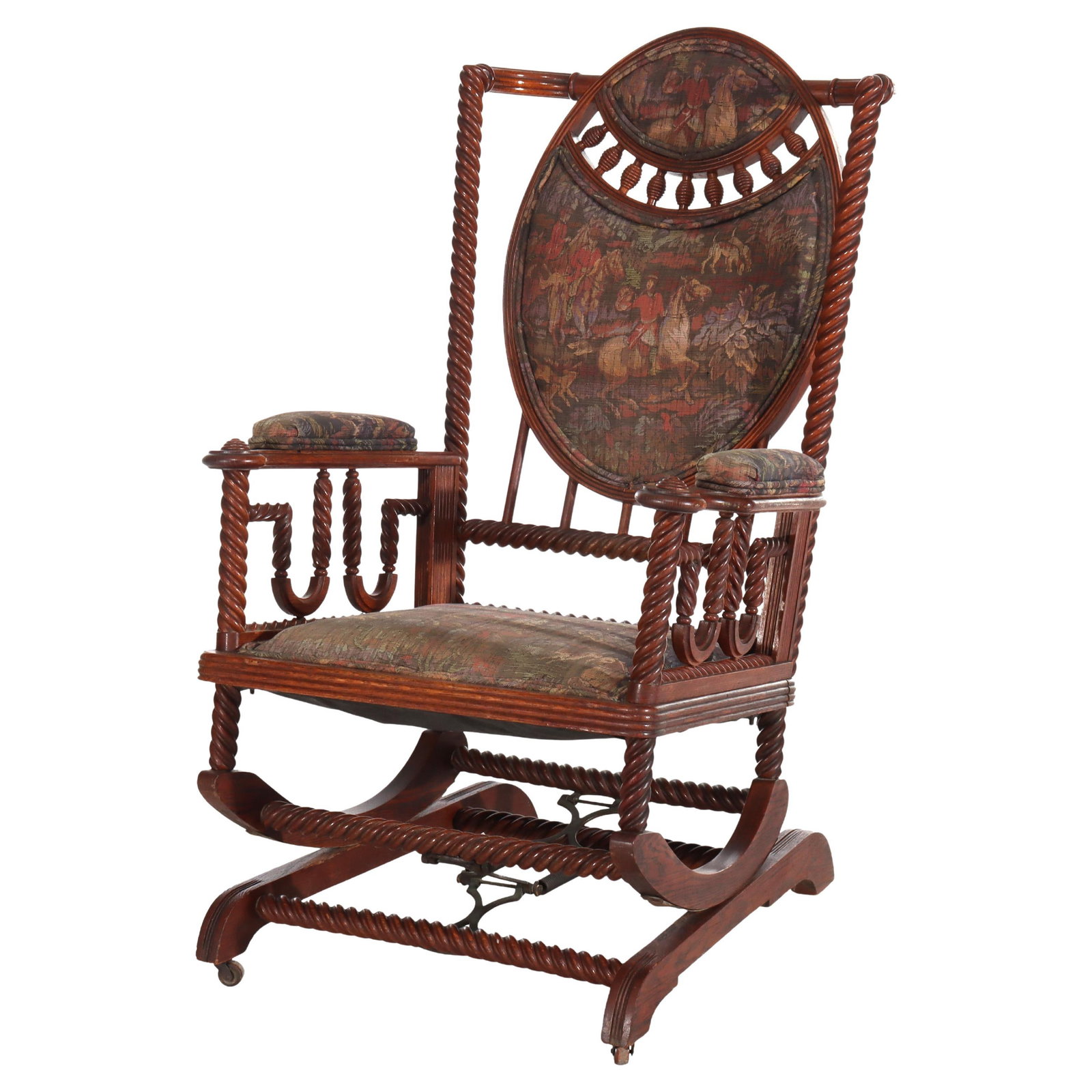 Antique Hunzinger Oak Rope Twist Rocking Chair c1890 (1 of 13)