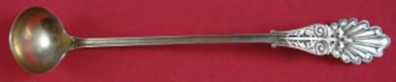 Wood & Hughes Grecian Sterling Silver Mustard Ladle Gold Washed 5" (1 of 2)