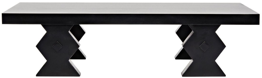 Noir Suzu Coffee Table Hand-Rubbed Black Mahogany 70 x 38 Transitional Style (1 of 3)