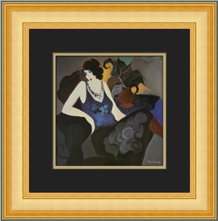 Itzchak Tarkay Hanna Custom Framed Art Print 16x16 Contemporary 1979 (1 of 2)