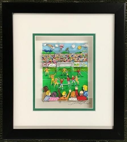 Charles Fazzino Soccer Limited Edition Signed 3D Art Framed Print (1 of 4)