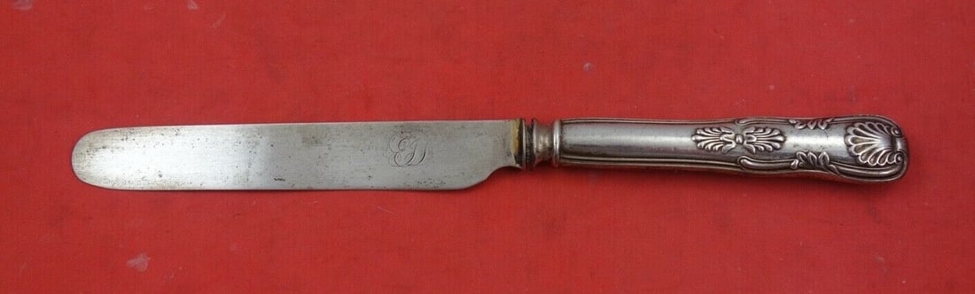 Kings Coin Silver Dessert Knife by Various Makers 7 7/8" with Monogram (1 of 2)