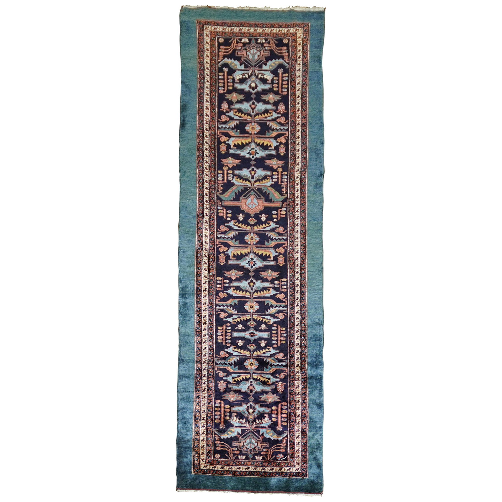 Late 20th Century Persian Wool Kashkuli Runner with Teal Border (1 of 9)