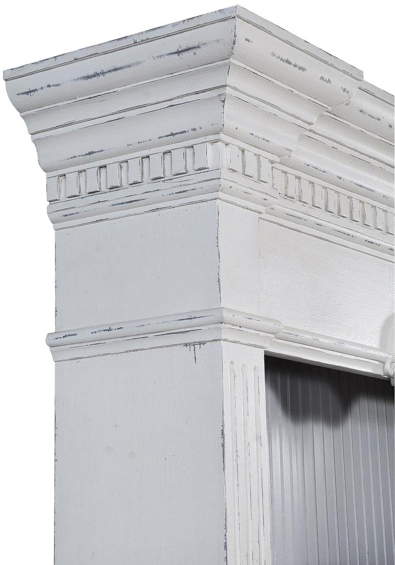 Belize White Wood Bookcase English Traditional Style 108H (1 of 6)