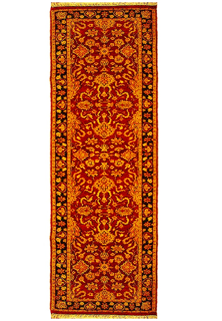 Luxury 2'8" x 10'2" Red Handmade Agra Runner Rug (1 of 5)