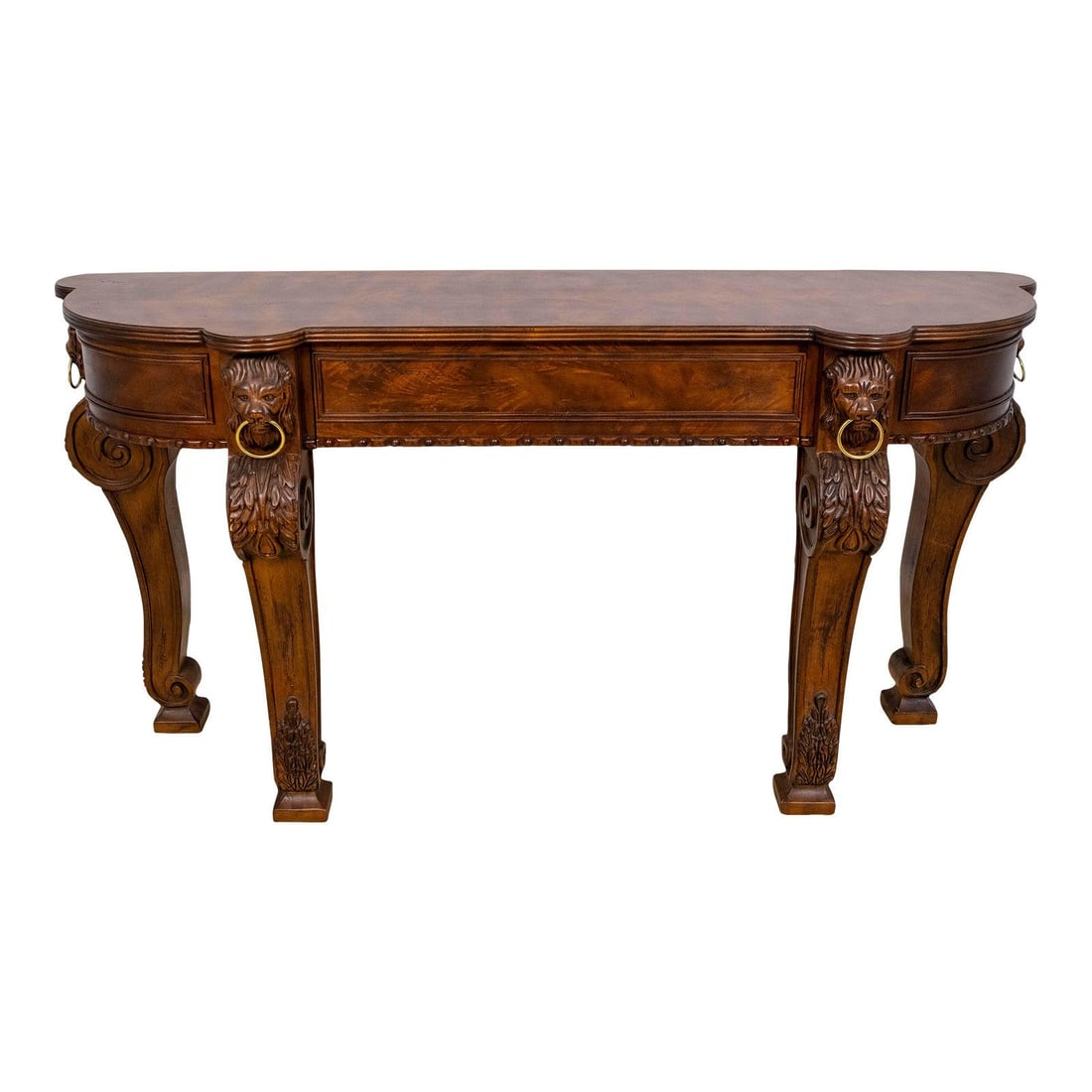 Sherrill Mahogany Console Sideboard with Lion Head Carvings (1 of 10)