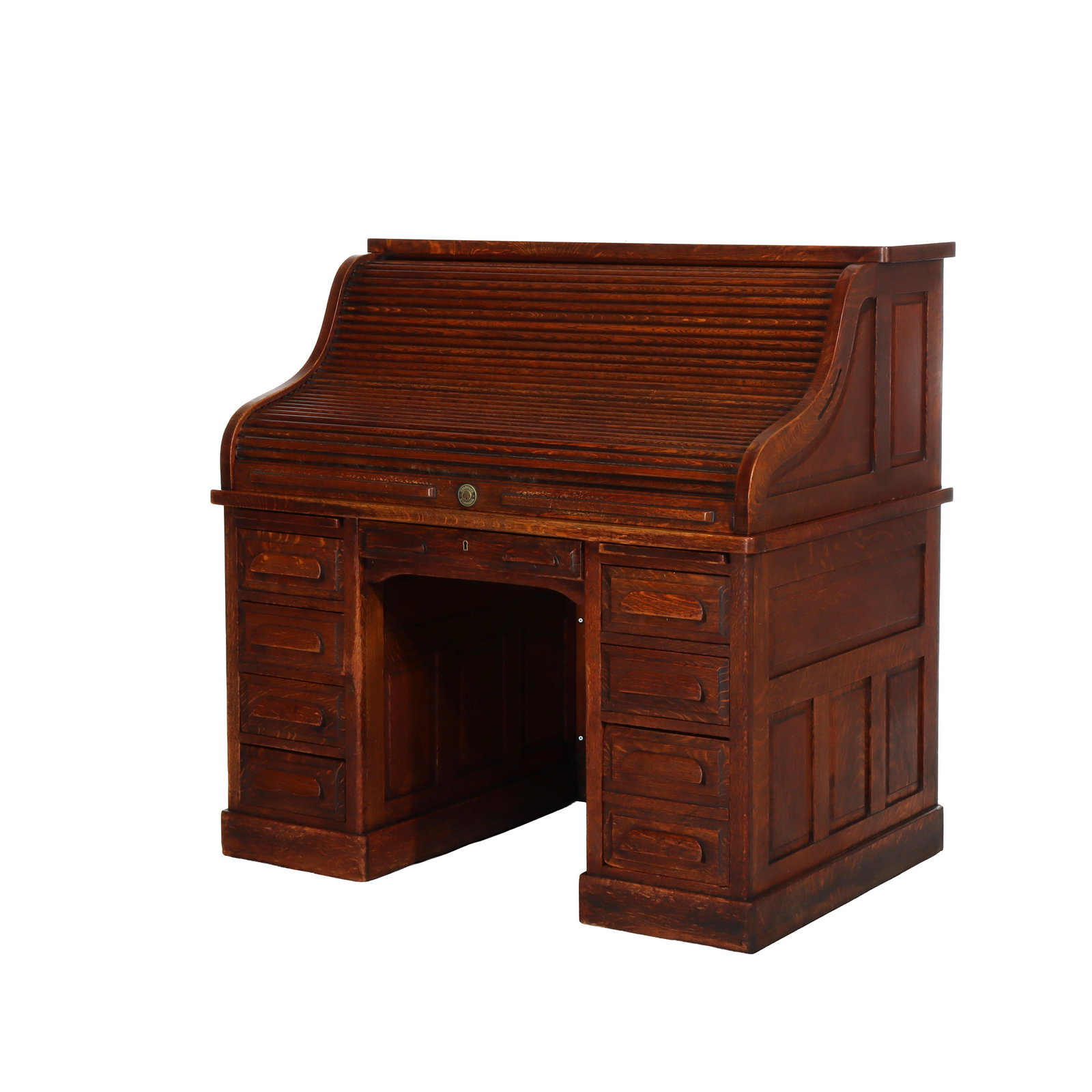 Early 20th Century Oak S-Roll Top Desk With Full Interior (1 of 10)