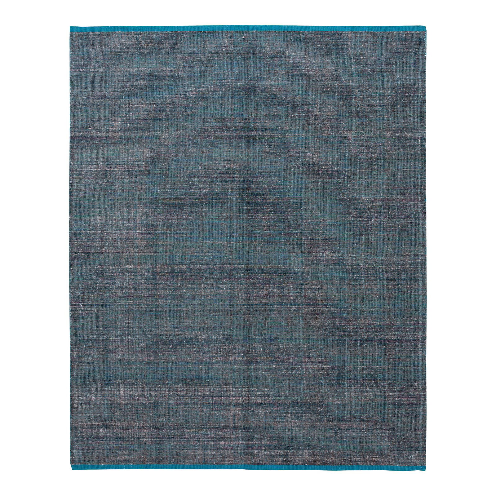 Handmade Blue Bamboo Silk Wool Boho Rug 9'0" x 12'0" (1 of 5)