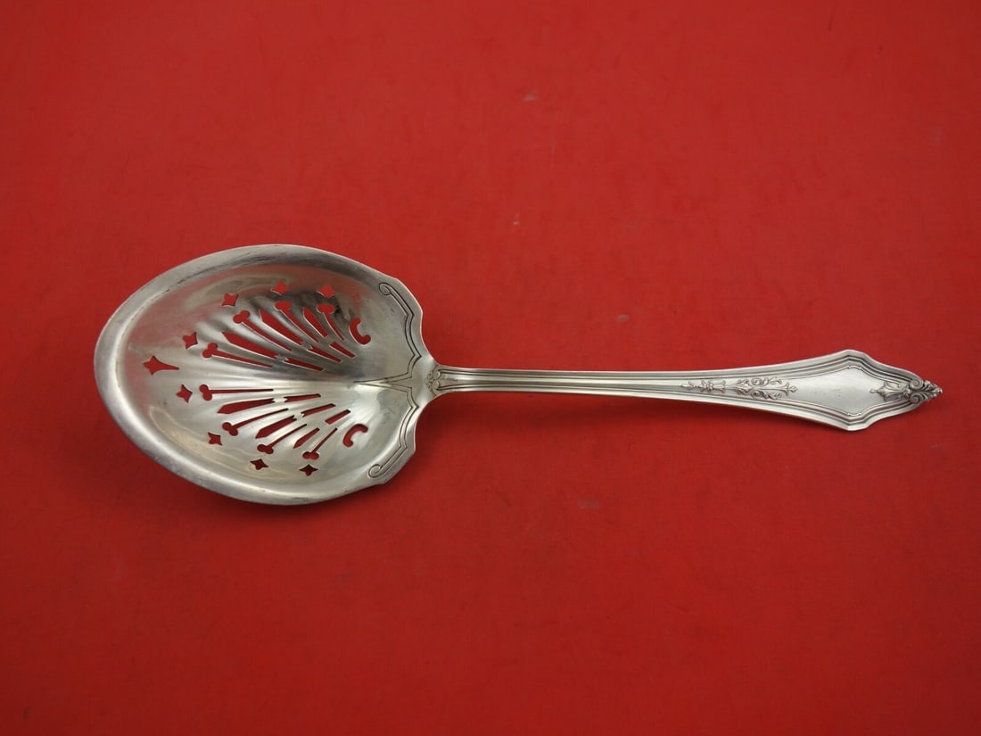 Towle Arcadian Sterling Silver Pierced Ice Spoon 7 3/4" Serving Flatware (1 of 2)