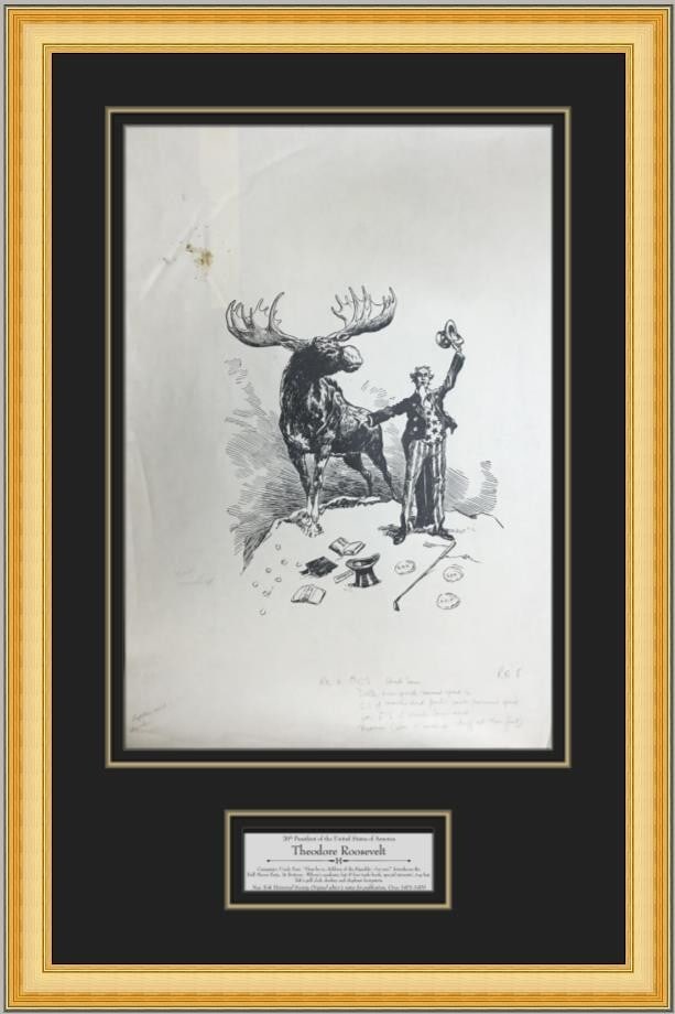 Theodore Roosevelt 1902 Original Publication Proofs Bull Moose Party Framed (1 of 7)