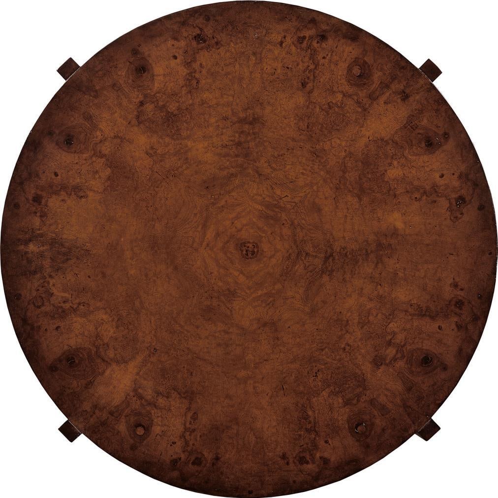 Port Eliot Round Mahogany Side Table Olive Ash Burl Finish (1 of 2)