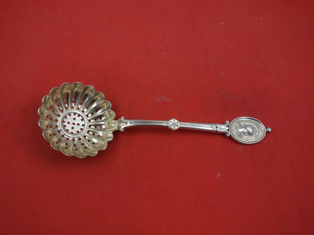 Wendt Sterling Silver Medallion 8 Inch Sugar Sifter Pea Spoon (1 of 2)