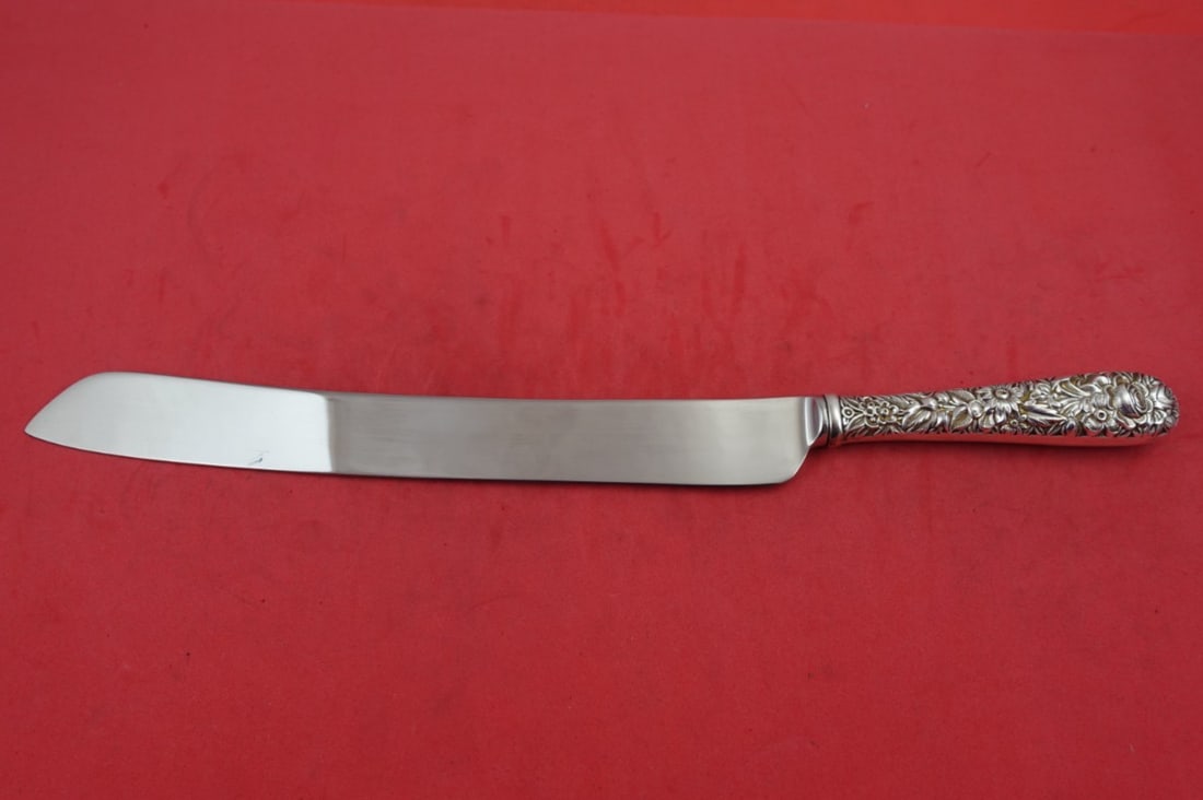 Kirk Repousse Sterling Silver Wedding Cake Knife 11 3/4 Inch (1 of 3)